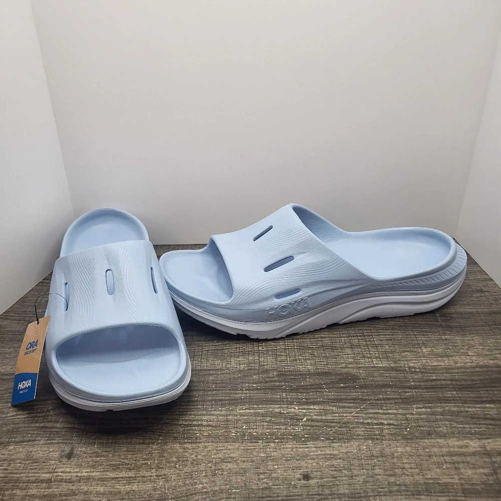 Hoka One One Ora Recovery Slide 3 New Men’s Size 14 US Ice Water Airy Blue